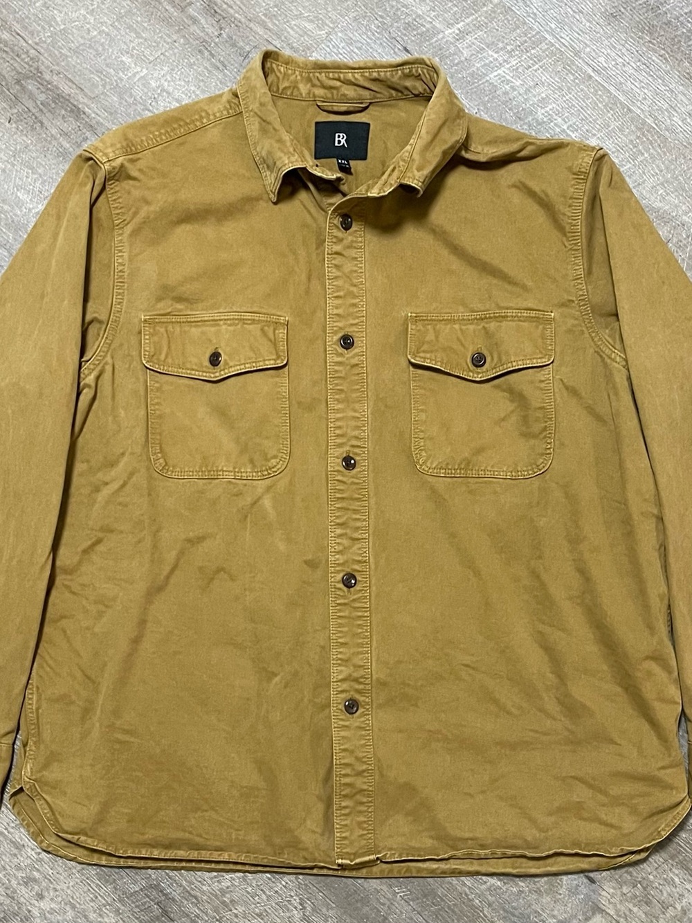 Banana Republic Heavy Button Up Shirt Jacket 2XL Khaki Utility Military Chore
